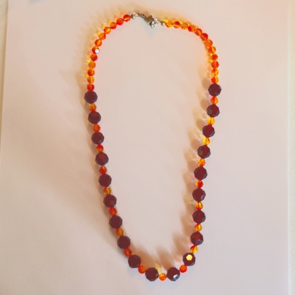 Black and Orange Halloween Swarovski Necklace